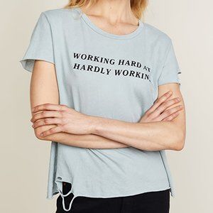 WILDFOX Hardly Working Distressed Tee